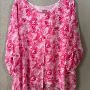 Chico’s Floral Pink Women's Top size 3